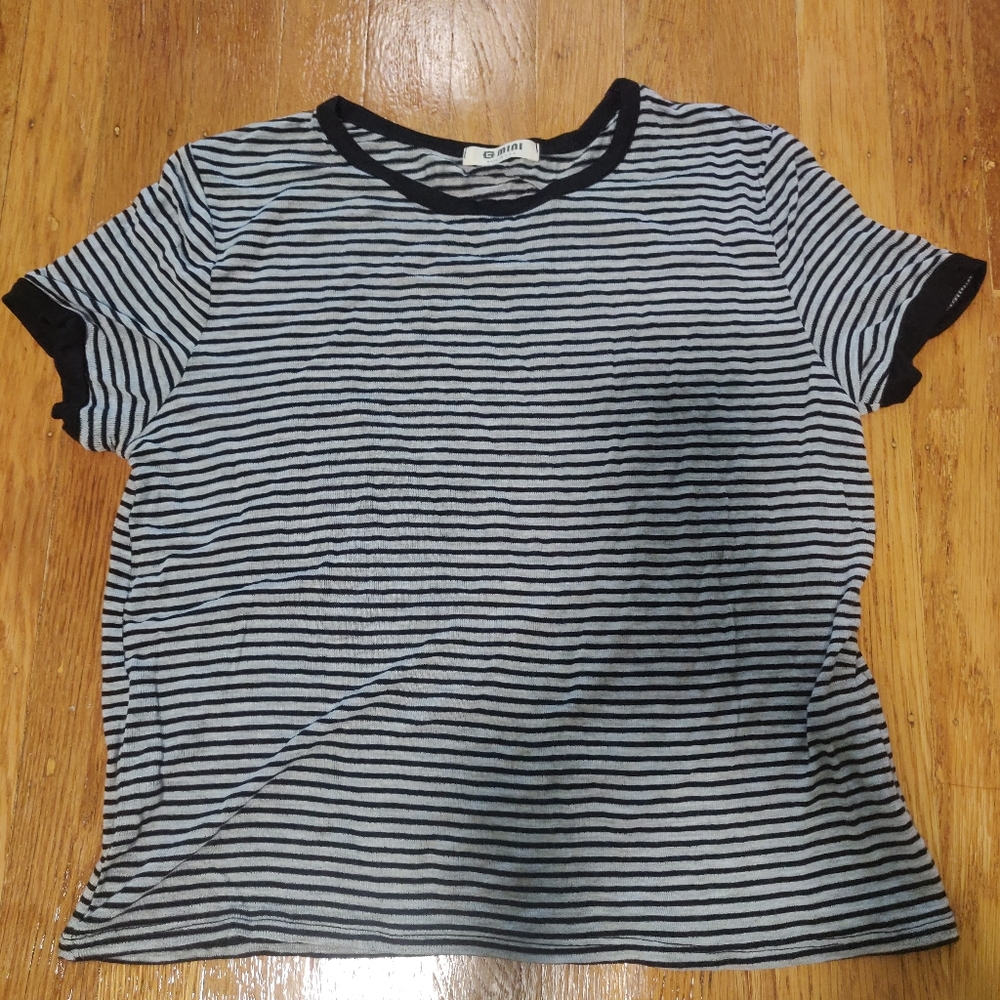 Black and Gray Striped T-Shirt